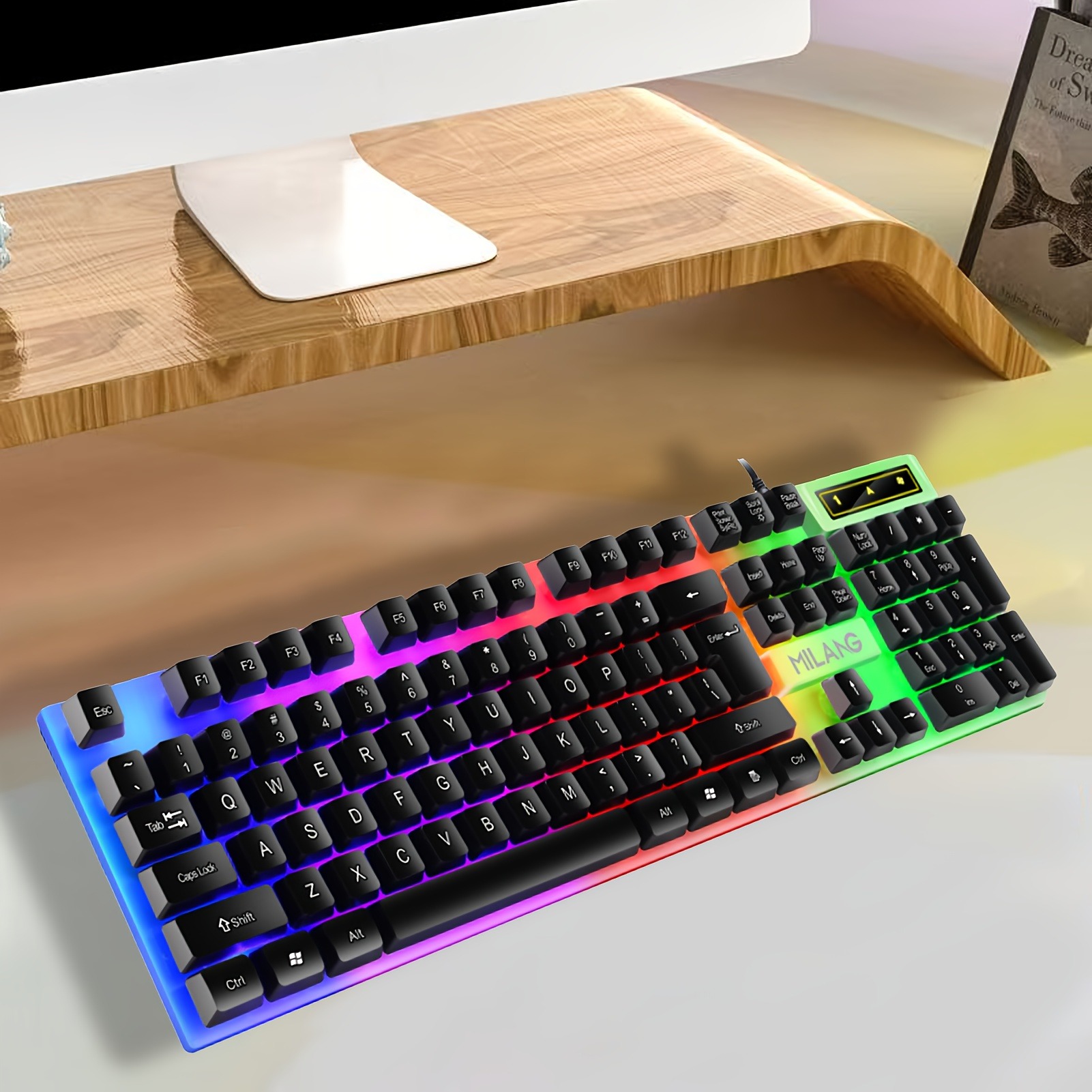 1pcsRGB Backlit Gaming Keyboar - Laptop Accessories Combo Set 评论和价格