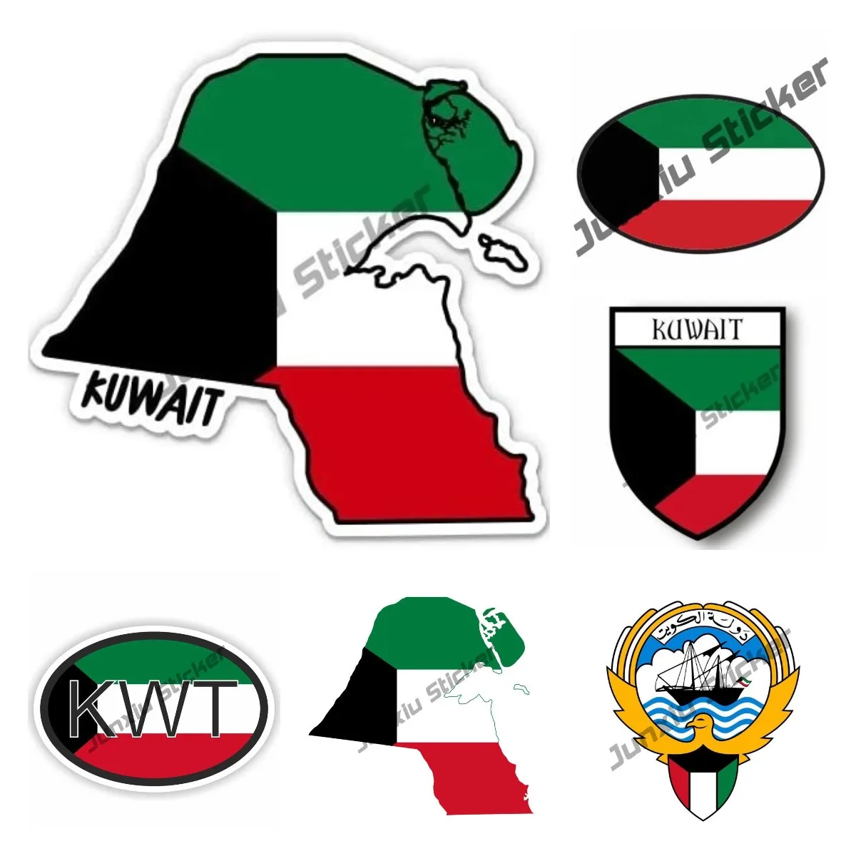 Kuwait Map with Flag Vinyl Sti - Laptop Accessories Kuwait 评论和价格