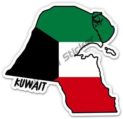 Kuwait Map with Flag Vinyl Sti - Laptop Accessories Kuwait 评论和价格