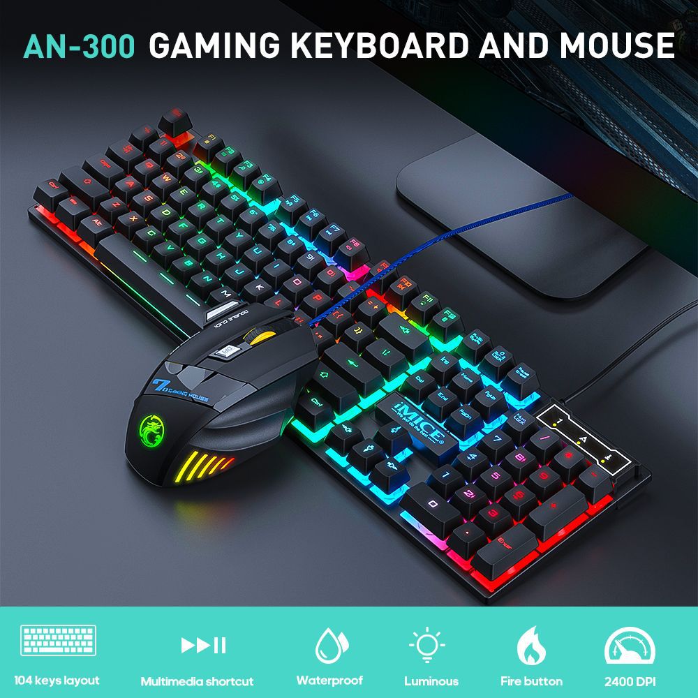 Waterproof Luminous Wired Gami - Laptop Accessories Combo Set 评论和价格